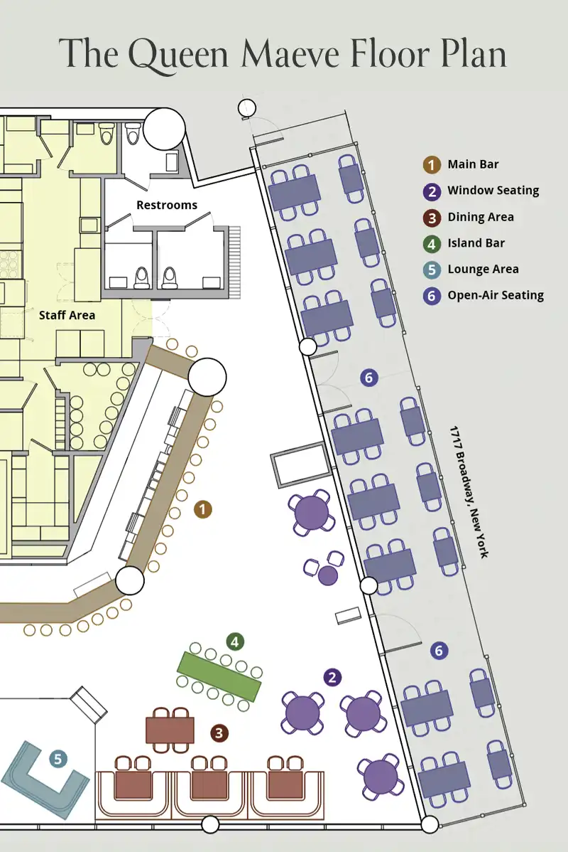 The Queen Maeve Irish Bar & Restaurant NYC Floor Plan